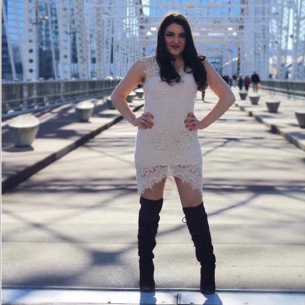 Cream lace free people dress!